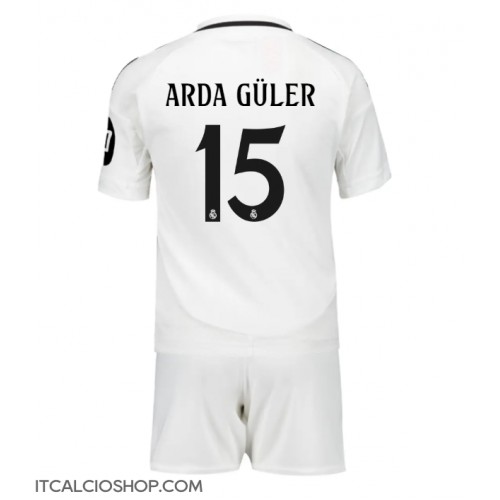 Real Madrid Arda Guler #15 Prima Maglia Bambino 2024-25 Manica Corta (+ Pantaloni corti)